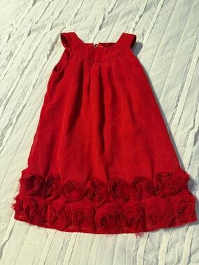 Old Navy Red Sleeveless Dress with Rosette Hem